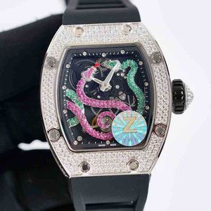 ميكانيكا الرجال الفاخرة مشاهدة RM Wristwatch ZF أفضل إصدار RM026 Diamonds Case Heacheton Dial Japan NH Automatic 026 Womens RDU2K