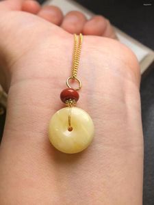 Pendant Necklaces Natural Baltic Amber Beeswax Necklace Women Healing Jewelry Real Safety Button Charms Lucky Amulet Gifts