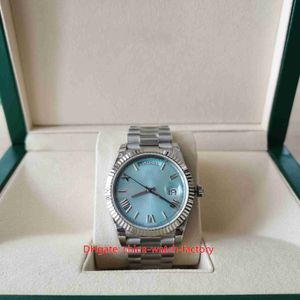 2023 Ny stil Mens Watch BP Factory 40mm 228236 President Ice Blue Roman Dial Sapphire Cal.2813 2836 3255 Rörelse Mekaniska Automatiska klockor Herrkläder