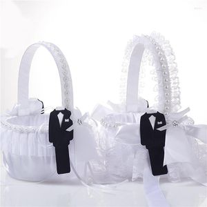 Love Case Flower Girl Basket: Satin Storage for Wedding Decor & Gifts, 2022 Ceremony Accessory w/Confetti Card Compartment.