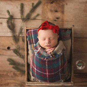 Christening dresses 140 140 cm Newborn Photography Background Props Wraps England Lattice Blanket Soft for Baby Boys Girls Photo Studio Accessories T221014