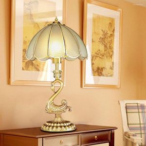 Lampy stołowe Lampa biurka Vintage Copper Desklight LED Studium retro salon sypialnia europejska