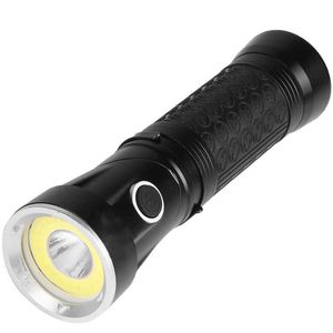 Taschenlampen Taschenlampen T6 COB 90 Grad rotierende Arbeitstaschenlampe Leistungsstarke LED-Lampe Tragbares weißes / rotes Licht für Outdoor-Camping L221014