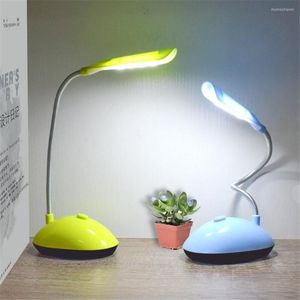 Bordslampor Tr￥dl￶s LED -skrivbordslampa Batteridriven 360 graders rotationsh￶jd Justerbar flexibel r￶r Soft Lighting Book Reading Light