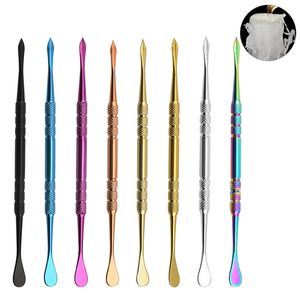 120mm Titanium Tool Dab smoking accessories Dry Herb Vaporizer pp bag Colorful Dabber Wax remover cleaning Gold/silver/Rainbow/blue/rose gold/red color