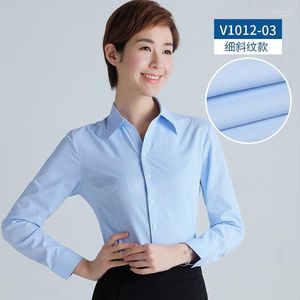 Men's Casual Shirts Men's Shirt Female Professional Tooling Cultivate Morality Spring Commuter OL Light Blue V-neck Suits Render