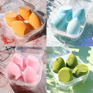 Makeup Sponges 4st/Lot Cosmetic Puff Beauty Set Smooth Women Foundation Soft Sponge Pure Blue Purple Color Tools