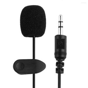 Mikrofonlar 1pc Araç Ses Mikrofon Mikrofon 3.5mm Klip Jak Fişi Mikrofon Stereo Mini Kablolu PC Dizüstü Bilgisayar 1.5m için