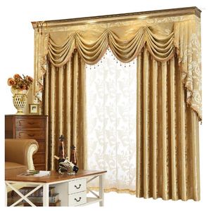 Cortina estilo moderno blecaute de luxo sombreamento sala de estar cortinas de janela de ouro para quarto