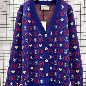 여자 스웨터 디자이너 여성 카디건 스웨터 퍼프 드레스 올 매치 버튼 긴 소매 느슨한 패션 캐주얼 패치 워크 여성 니트 탑 7SO1