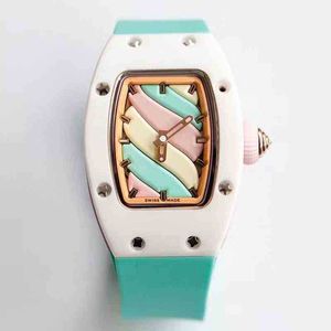 Luxury Mechanics Watches Wristwatch Business Leisure RM07-03 Hela automatisk mekanisk klocka Vit keramisk bandtrend Kvinna 4