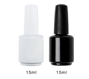 500 teile/los 15 ml Schwarz Weiß Elegante flasche Farbige Benutzerdefinierte Leere Gel Nagellack Flasche Mit Pinsel Kappe SN528