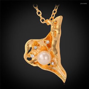 Colares de pingentes de colar de mexilhão de mexilhão de pingente Gold Color Synthetic Pearl Beads Jewelry Gift for Women MGC P3146