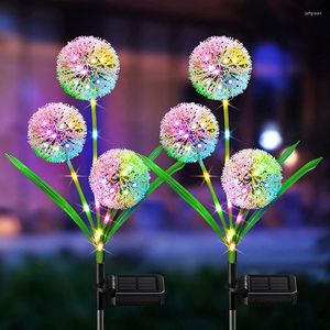 Solar LED Light Light Wstaw lampa trawnika Outdoor Garden Courtyard Decor Lantern Dandelion IP65 Wodoodporne światła krajobrazowe