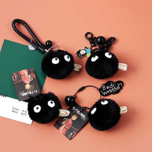 Portachiavi La città incantata Bricchette Elf Doll Toy Black Charcoal Ball Plush Wizard Keychain dio Ghibli Bag Pendant Jewelry Regali per ragazze L221010