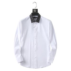 Men's shirt trend 2023 Spring and Autumn Korean trend Business and Leisure formal dress small standing collar White shirt long-sleeved jacket