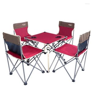 Лагеря мебель складывание кемпингового кресла Стол, набор открытого портативного самостоятельного вождения, простой пикник и стулья путешествия