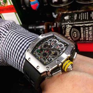 Luxury mens Mechanics Watch RM35-02 Carbon fiber Fully automatic Mechanical Movement Sapphire mirror imported rubber strap fold b
