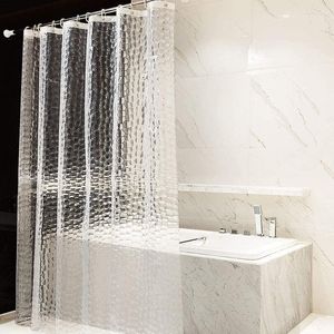 Duschgardiner 3D gardin transparent vattentät mögel bevis bad modern eva miljöbadrum med krokar
