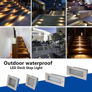 Outdoor Wall Light 3W 6W Waterproof Led Embedded Rectangle Corner Lamp for Balcony Aisle Gate Garden Porch Yard Step&Stair Light