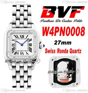 BVF W4PN0008 Швейцарская Quartz Quartz Ladies Watch 27 -миллиметровые алмазы Безель Белый цифер