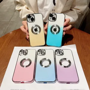 Dla iPhone 14 Pro Max Case Ultra Slim Cor Gradient TPU Soft Telefon Covers dla iPhone13 12 11 XR XS x 8 7 Plus Ochrona obiektywu funda