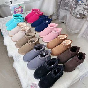 U Classic Women Warm Snow Shoes Boots Winter Outdoor Shoes Full Fur Fluffy Furry Satin Ladies Ankle Boot Many Colors