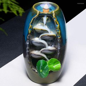 Fragrance Lamps Vase Style Backflow Smoke Waterfall Incense Burner Porcelain Craft Home Decoration Ornaments