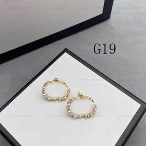 Women Stud Earring Designers Jewelry Pearl Ear Studs Luxury Silver Hoops Fashion Gold Love Earrings G Bijoux med Box 1R