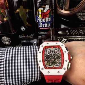 Luxury Mens Mechanics Watch RM11-03 Automatyczny ruch mechaniczny Importowany gumowy opaska zegarkowa