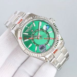 5 Star Super Watch Tw K6 F Cal.9001 Automatisk rörelse armbandsur 42mm 326934 Green Dail Ring Comm Month Work Sapphire Men Watches