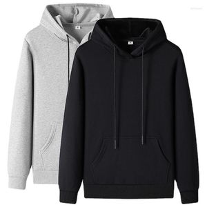 Herrtröjor Herrens höst- och vinterfleece Löst tidvattenvarumärke Tröja Youth Casual Folic Color Thicked Hooded M-4XL