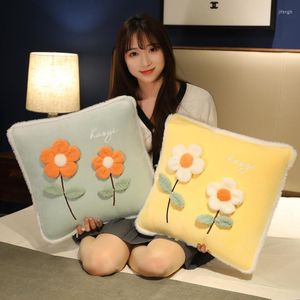 Pillow Flower Plush 2 In 1 Spring /Autumn Quilt Soft Foldable Home Decor Nap Office Classroom Chair Gifts