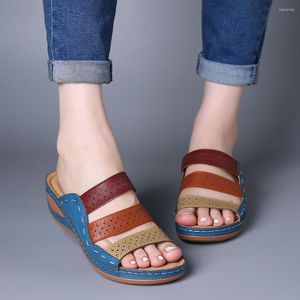 Sandaler skor kvinna zapatos de mujer sandalias chaussures femme sandalia feminina sommar kil blandade färger mode mode