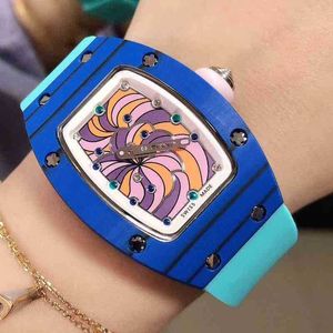 럭셔리 메커니즘 시계 손목 시계 비즈니스 레저 RM07-01 완전 자동 기계 시계 카본 섬유 테이프 트렌드 여성