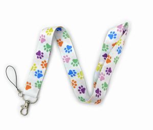 Dog Paw Söt Lanyard Neck -rem för viktiga ID -kort mobiltelefonremm Badge Holder DIY hängande rep halsband Tillbehör