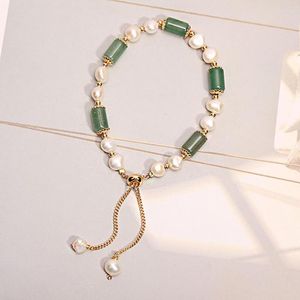 Bracelets de charme des perles de perle naturel vintage jade Agate Femmes sur la chaîne à main Bangles bijoux mode esthétique Femme maintenant