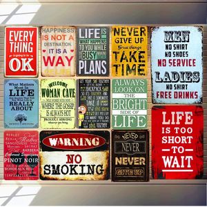 Ladies No Shirt Free Drinks Vintage Metal Painting Tin Sign Funny Art Plate Man Cave Bar Cafe Wall Decor Life Is Too Short To Wait Plaque Iron Plaques Stickers