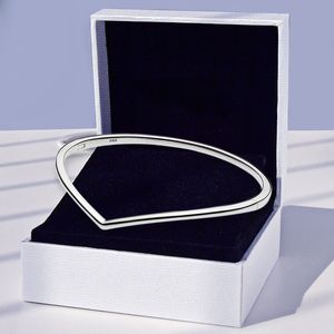 Autentiska Sterling Silver polerade Wishbone Armband Armband med Original Box för Pandora Smycken Kvinnor Flickor Bröllopspresent Flickvän Armband Set