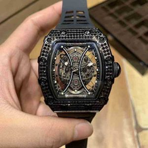 Luxury mens Mechanics Watches Wristwatch Business Leisure Rm53-01 Fully Automatic Mechanical Full Drill Case Tape Mens