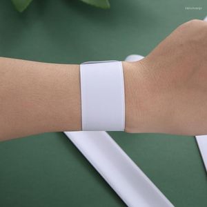 Bangle 30Pcs Slap Bracelets White DIY Bands For Wrist Blank Soft Wristband Kids School Craft Project Painting