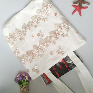 Bolsas de noite moda renda damas grandes bolsas de praia de verão ombro bordando bolsa de compras de flores