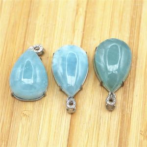 Pendant Necklaces 1pcs Natural Stone Charoite Aquamarine Charms Drop For DIY Jewelry Necklace Making Wholesale Beads Nature Gemstone