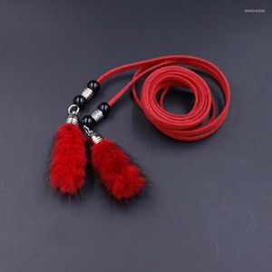 Belts Decorative Fur Waist Chain Women Korean Pu Leather Rope Chains With Faux Ladies Clothes Accessories Fashion Thin