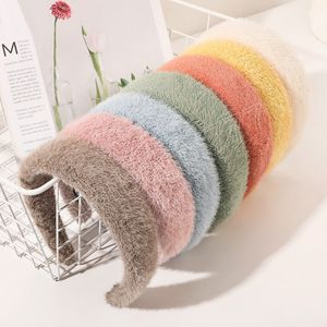 Koreanische Winterimitation Nerz Stirnbänder Haarband warmes Mädchen Druck Wash Haar Hoop Frauen Haarzubehör Kopfbänder