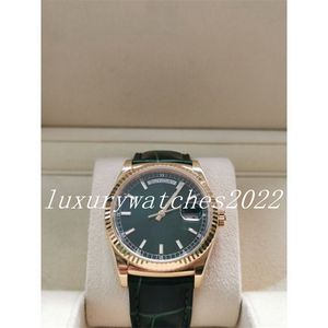 Super Quality Mens Watch V5 Version Green Dial 36mm/40mm Lether Strap Sapphire Glass Stainless Steel Dual Date Luminous Wristwatch