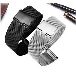 Bekijk banden Milanese horlogeband Universal roestvrijstalen metalen metalen strap Bracelet zwart roségoud zilver 12 14 16 18 20 22 24 mm
