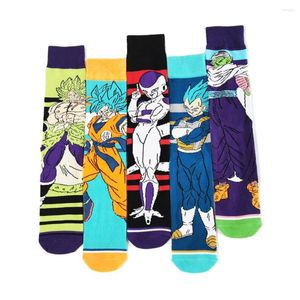 Herrstrumpor 3Pair Cartoon Anime Character Personlig mode hip-hop rolig nyhet cosplay ins casual skateboard basket män strumpa