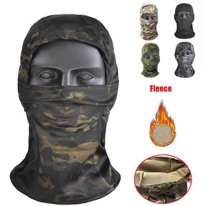 Cykling Caps Maski Witner ciepłe taktyczne Baliaclava Full Face Mask Army Tactical CS Wargame Ski Cycling Tave Shield Hat Airsoft Hunting Akcesoria L221014