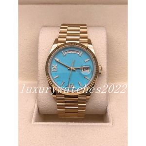 Designer Mens Lady Watch 36mm Super Quality V5 Versione Vetro zaffiro Meccanico automatico Blue Face Acciaio inossidabile Chiusura originale Fashion Sport Orologio da polso